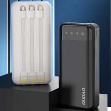 Išorinė baterija Dudao &quot;K6 Pro+&quot; baltas 20000mAh + 3in1 MicroUSB / Type-C / Lightning kabelis