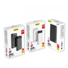 Išorinė baterija Dudao &quot;K6 Pro+&quot; baltas 20000mAh + 3in1 MicroUSB / Type-C / Lightning kabelis