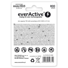 Akumuliatoriai - Everactive Ni-MH R03 AAA 800 mAh Sidabrinės