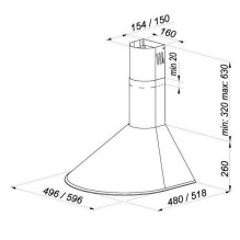 Wall-mounted canopy MAAN Mix 3 50 310 m3 / h, White