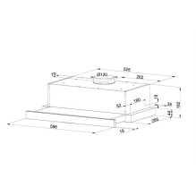 Telescopic hood MAAN Corona 2 G 60 315 m3 / h, Black