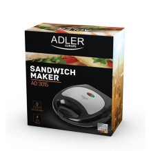 Adler AD 3015 sumuštinių keptuvė 750 W juoda, sidabrinė