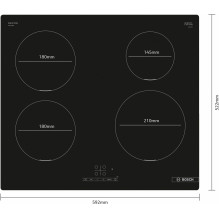 Bosch Serie 4 PUE611BB5E kaitlentė Juoda Integruota 60 cm zonos indukcinė kaitlentė 4 zona (-os)