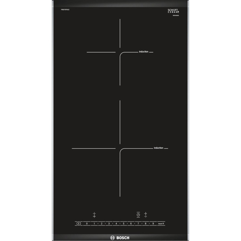 Bosch PIB375FB1E hob Black, Stainless steel Built-in Zone induction hob 2 zone(s)