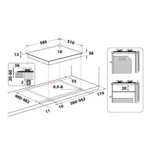 Whirlpool TGML 661 IX R Nerūdijantis plienas Įmontuotas 58 cm Dujos 4 zona(s)