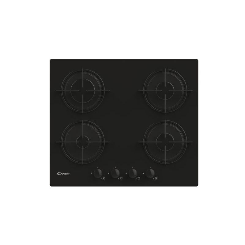 Candy CVW6BB hob Black Built-in 59.5 cm Gas 4 zone(s)