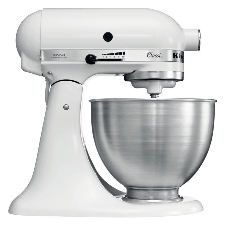 KitchenAid 5K45SSEWH Stand mixer 275 W Metallic, White