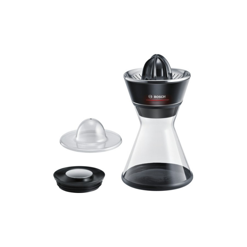 Bosch MCP72GPB citrus press Plastic, Stainless steel Black, Transparent