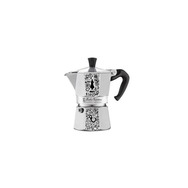 Bialetti Moka Express 90-mečio Moka puodas 0,13 L Juoda, sidabrinė, balta