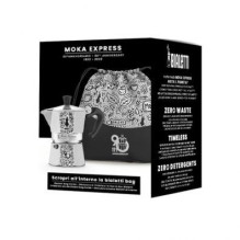 Bialetti Moka Express 90-mečio Moka puodas 0,13 L Juoda, sidabrinė, balta