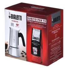 Bialetti New Venus 6tz kavos virimo aparatas + Perfetto Moka Classic kava