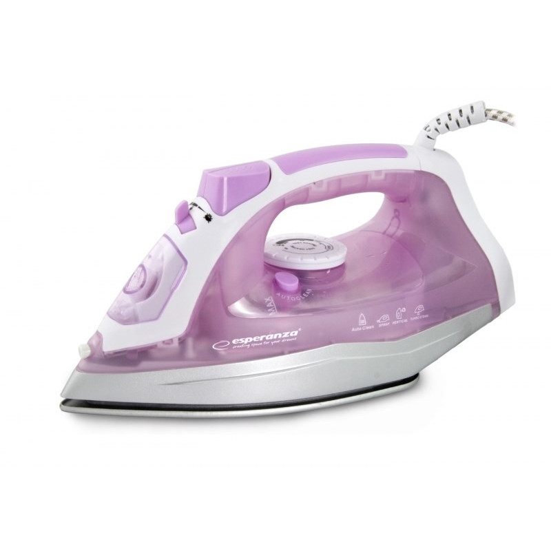 Esperanza EHI004 iron Dry &amp; Steam iron Ceramic soleplate 2400 W Purple, White