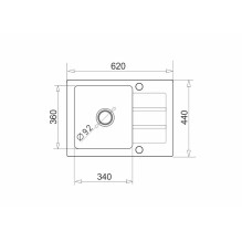 Virtuvės kriauklė MAIDSINKS Promo 62x44 1B 1D juoda