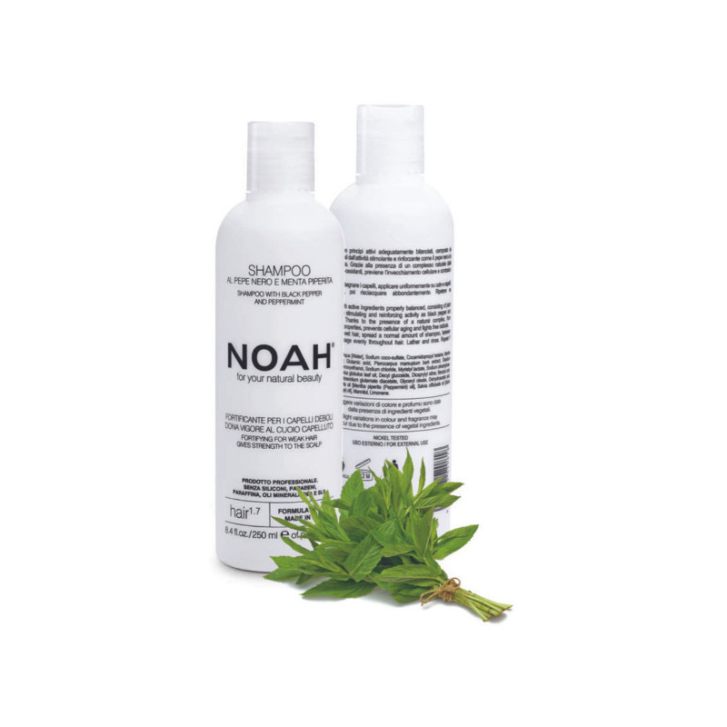 1.7. Shampoo With Black Pepper And Peppermint Hair strengthening shampoo for weak, thinning hair, 250 ml