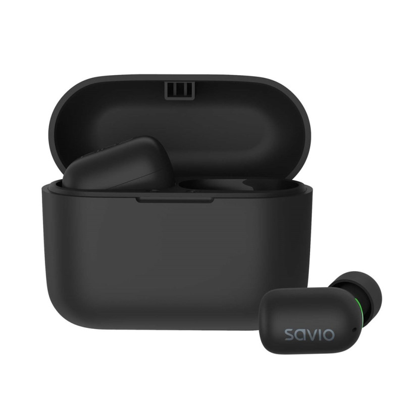 Savio TWS-09 IPX5 headphones / headset Wireless In-ear Music Bluetooth Black