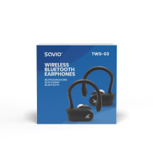 Savio TWS-03 belaidės Bluetooth ausinės, juodos