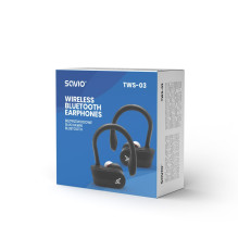 Savio TWS-03 belaidės Bluetooth ausinės, juodos