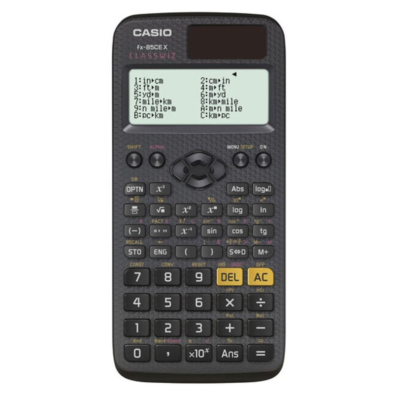 CASIO FX-85CEX MOKSLINIS SKAIUTUVAS, BIURAS, MOKYKLA, 379 FUNKCIJOS, 77X166MM, JUODAS