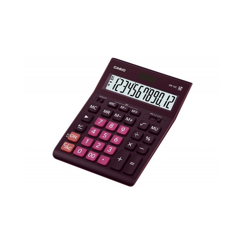 CASIO SKAIČIUOTOJAS GR-12C-WR BIURAS PURPULINIS, 12 SKAIČIŲ EKRANAS