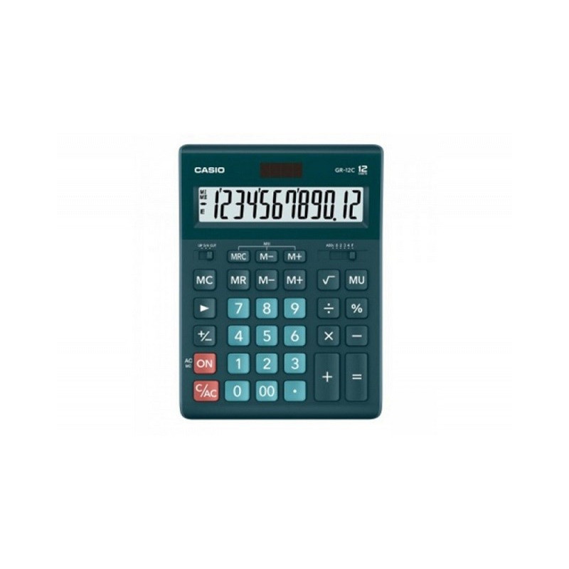 CASIO CALCULATOR OFFICE GR-12C-DG GREEN, 12 SKAITMENŲ EKRANAS