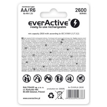 Įkraunamos baterijos everActive Ni-MH R6 AA 2600 mAh Professional Line