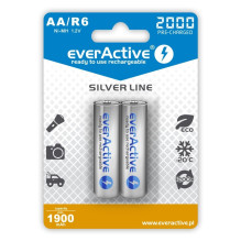 Įkraunamos baterijos everActive Ni-MH R6 AA 2000 mAh Silver Line - 2 vnt.