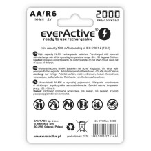 Įkraunamos baterijos everActive Ni-MH R6 AA 2000 mAh Silver Line - 2 vnt.