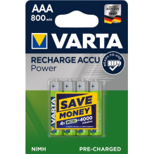 VARTA HR03 AAA Recharge Accu Power 800 mAh 56703 Įkraunamos baterijos 4 vnt. Žalias