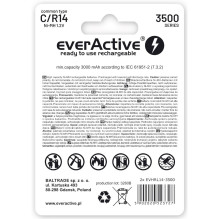 Įkraunamos baterijos everActive R14 / C Ni-MH 3500 mAh, paruoštos naudoti