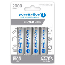 Įkraunamos baterijos everActive Ni-MH R6 AA 2000 mAh Silver Line