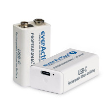 Rechargeable battery everActive 6F22 / 9V Li-ion 550 mAh with USB TYPE C