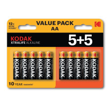 „Kodak XTRALIFE“ šarminė AA baterija 10 (5+5 pakuotės)