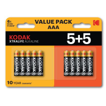 „Kodak XTRALIFE“ šarminė AAA baterija 10 (5+5 pakuotės)