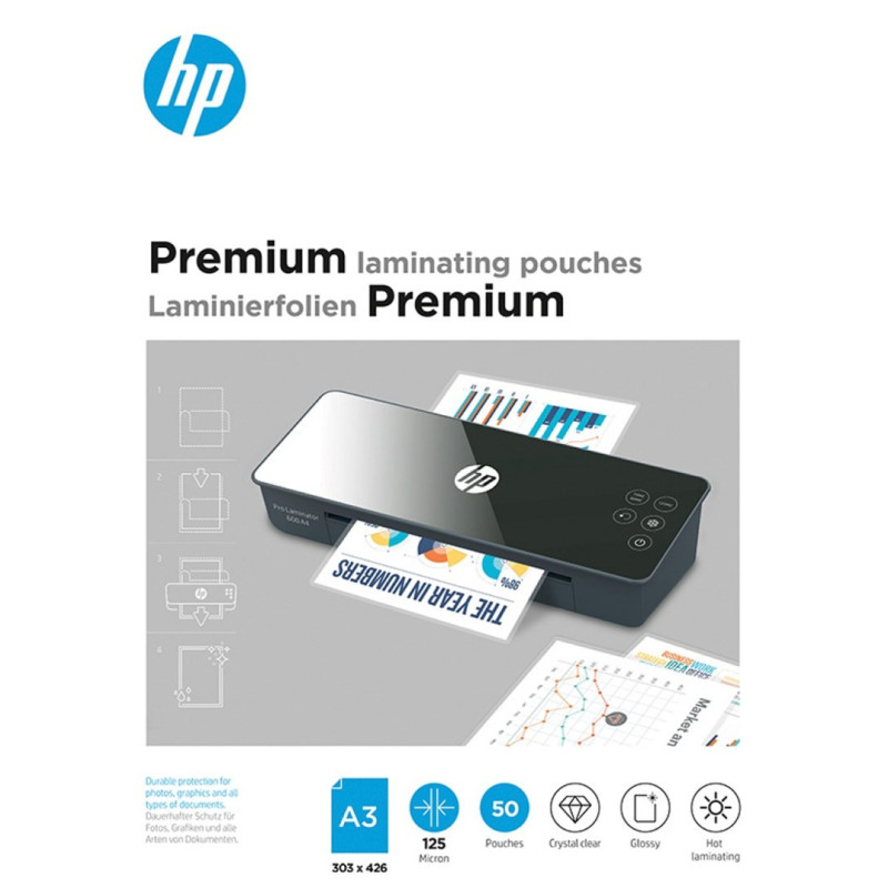 HP Premium laminavimo plėvelė A3 50 vnt.