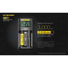 NITECORE 2 Bay 4A NiMH/ NiCd, Li-ion, IMR, LiFePo4 Inteligent USB Battery Charger UMS2