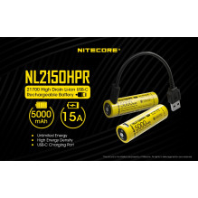 NITECORE 21700 High Drain Li-ion USB-C Rechargeable Battery NL2150HPR (NC-NL2150HPR)