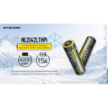 NITECORE 21700 High Drain Dual Way Output Low Temperature Resistant Li-ion Rechargeable Battery NL2142LTHPi