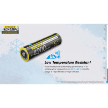 NITECORE 21700 High Drain Dual Way Output Low Temperature Resistant Li-ion Rechargeable Battery NL2142LTHPi