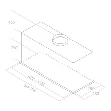 Elica LANE BL MAT / A / 72 Built-in Black, Grey 550 m³ / h B