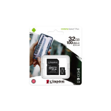 Kingston Technology 32GB micSDHC Canvas Select Plus 100R A1 C10 Card + ADP