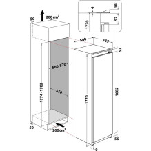 Whirlpool AFB 18402 Upright freezer Built-in 209 L E White