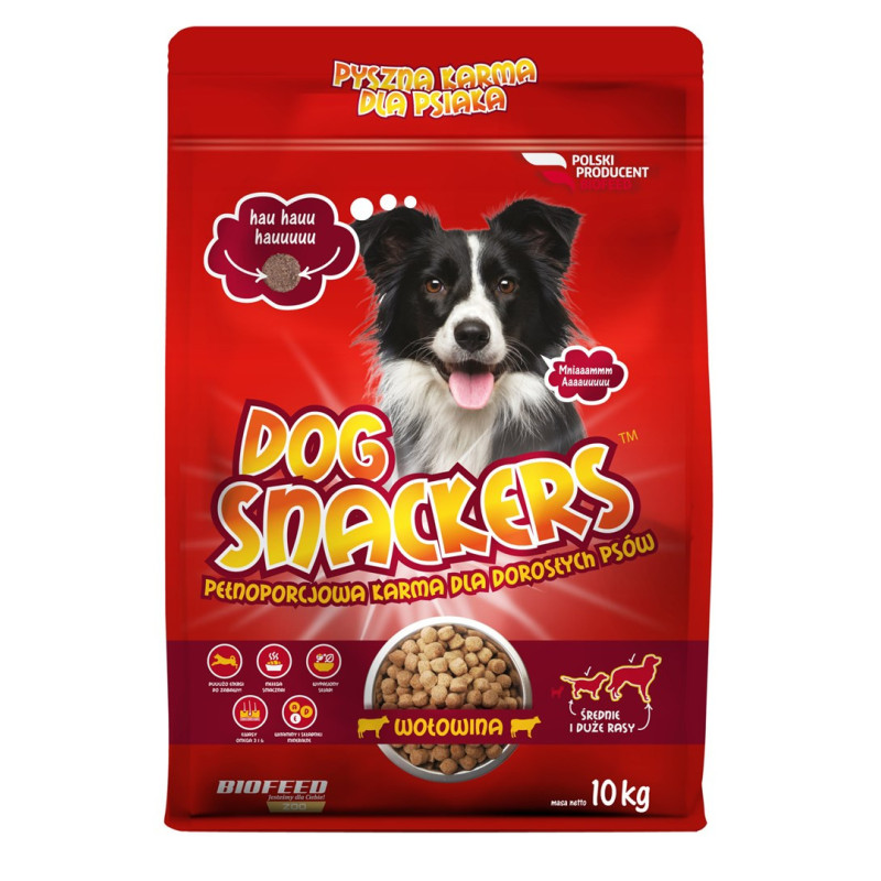 BIOFEED Dog Snackers Adult medium &amp; large Beef - dry dog food - 10kg