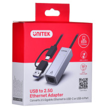 UNITEK ADAPTER USB-A / USB-C - RJ-45 2.5 GBIT, U1313C