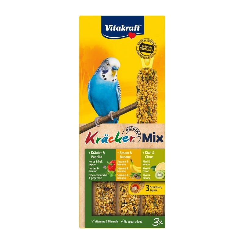 VITAKRAFT Kräcker Mix Banana, kiwi, pepper - treats for budgerigar - 3 pcs.