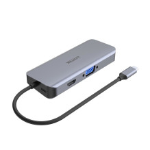 UNITEK D1026B nešiojamojo kompiuterio dokas / prievadų replikatorius USB 3.2 Gen 1 (3.1 Gen 1) Type-C pilka