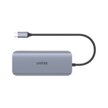 UNITEK D1026B nešiojamojo kompiuterio dokas / prievadų replikatorius USB 3.2 Gen 1 (3.1 Gen 1) Type-C pilka