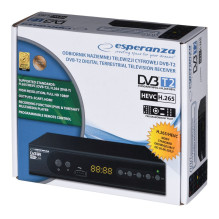 Esperanza EV106P Digital DVB-T2 H.265 / HEVC tuner, Black