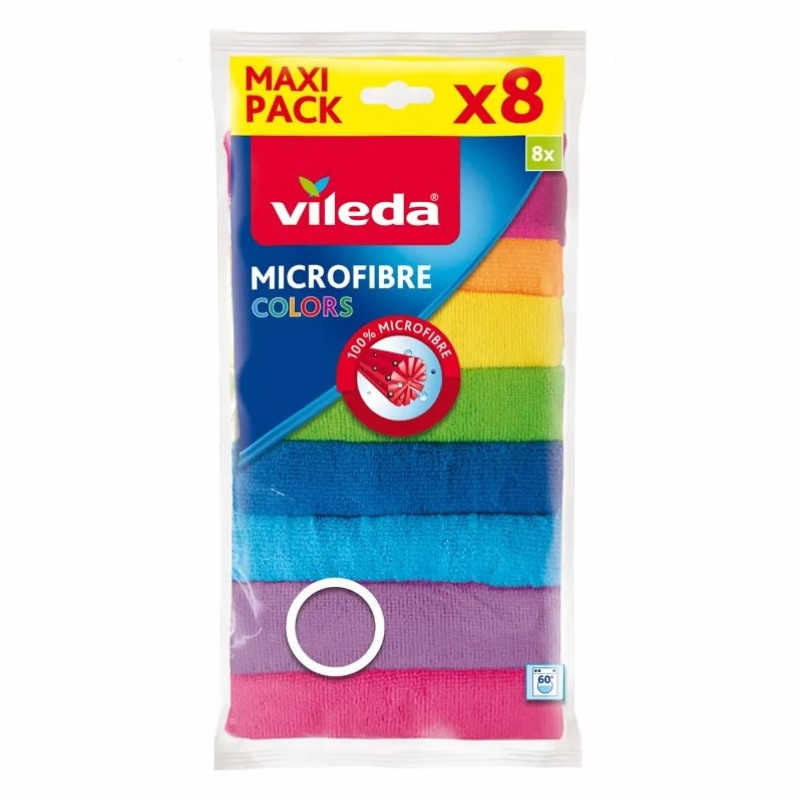 Valymo šluostė Vileda Microfibre Colors 8 vnt