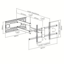 Techly ICA-PLB 490 televizoriaus laikiklis 2,03 m (80&quot;) Juodas