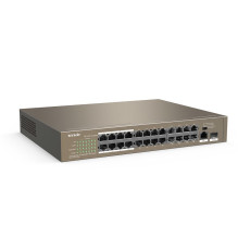 Tenda TEF1126P-24-250W network switch Unmanaged Fast Ethernet (10 / 100) Power over Ethernet (PoE) Grey